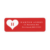 Monogram Harde Rood Adres Etiket (Voorkant)