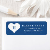 Monogram Hart Blauw Retouradres Etiket (Insitu)