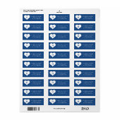 Monogram Hart Blauw Retouradres Etiket (Full Sheet)