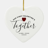 Monogram hart eerste Valentijnse partners Keramisch Ornament (Achterkant)