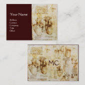 Monogram hart en bloedvaten visitekaartje (Voorkant / Achterkant)