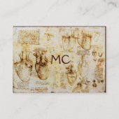 Monogram hart en bloedvaten visitekaartje (Achterkant)