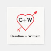 Monogram hart en Pijl Servet (Voorkant)