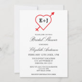 Monogram hart en Pijl-Vrijgezellenfeest Kaart (Voorkant)