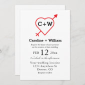 Monogram hart- en pijllijnen kaart (Voorkant / Achterkant)