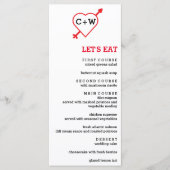 Monogram hart- en pijllijnen menu (Voorkant)