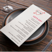 Monogram hart- en pijllijnen menu