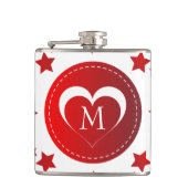 Monogram hart en sterren heupfles (Voorkant)