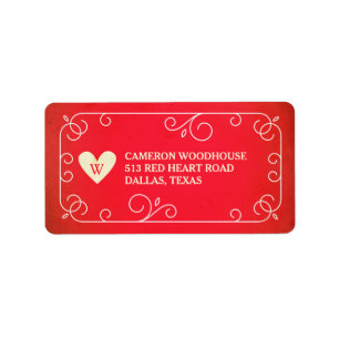 Monogram  hart etiket