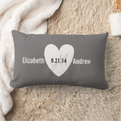 Monogram Hart Grijs Trouwen Jubileum Kussen (Deken)