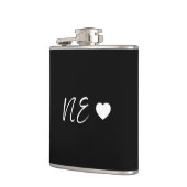 Monogram Hart Handgeschreven Romantisch Schrift On Heupfles (Links)