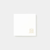 Monogram hart kroon kuif goud bruiloft gunst post-it® notes (Voorkant)