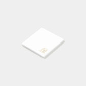 Monogram hart kroon kuif goud bruiloft gunst post-it® notes (Schuin)
