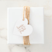 Monogram hart kroon kuif roos gouden bruiloft bedankjes labels (In situ)