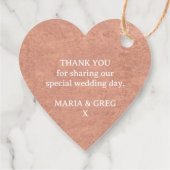 Monogram hart kroon kuif roos gouden bruiloft bedankjes labels (Achterkant)