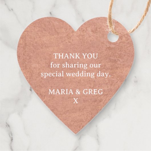 Monogram hart kroon kuif roos gouden bruiloft bedankjes labels (Achterkant)