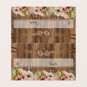 Monogram hart met roze rozen Kaarten plaatsen (Buitenkant ongevouwen)