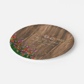 Monogram Hart met Spring Wildflowers Papieren Bordje (Gekanteld)