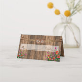 Monogram hart met wilde bloemen | Kaarten plaatsen Plaatskaartje (Achterkant)