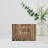 Monogram hart met wilde bloemen - Ontvangst Informatiekaartje (Staand voorkant)