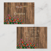 Monogram hart met wilde bloemen - Ontvangst Informatiekaartje (Voorkant / Achterkant)
