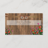 Monogram Hart met Wilde Bloemen | Place Cards Plaatskaartje (Achterkant)
