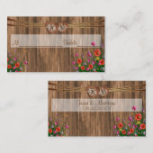 Monogram Hart met Wilde Bloemen | Place Cards Plaatskaartje (Voorkant / Achterkant)