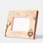 Monogram Hart Namen Koppel met Love Tree Ontwerp Gegraveerde Lijstjes (Links)
