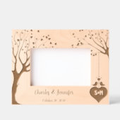 Monogram Hart Namen Koppel met Love Tree Ontwerp Gegraveerde Lijstjes (Voorkant)