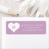 Monogram Hart Paars Retouradres Etiket (Insitu)