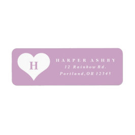 Monogram Hart Paars Retouradres Etiket