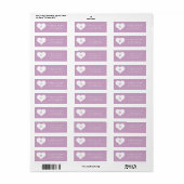 Monogram Hart Paars Retouradres Etiket (Full Sheet)