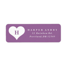 Monogram Hart Paars Retouradres Etiket