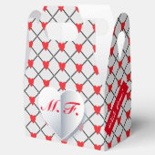 Monogram hart patroon "met liefde" bedankdoosjes (Geopend)