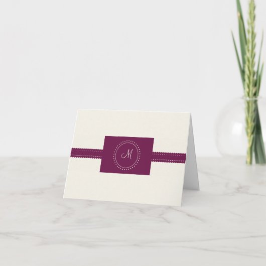 Monogram Hartelijk dank (Bourgogne) Bedankkaart (Voorkant)