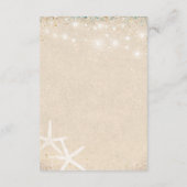 Monogram Harten in het Zandstrand Bruiloft Informatiekaartje (Achterkant)