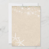 Monogram Harten in het Zandstrand Bruiloft Kaart (Achterkant)