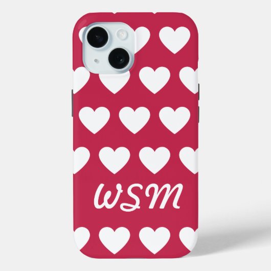 Monogram Harten iPhone / iPad hoesje (Achterkant)