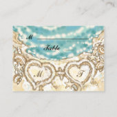 Monogram Harten op het strand Place Card Plaatskaartje (Achterkant)