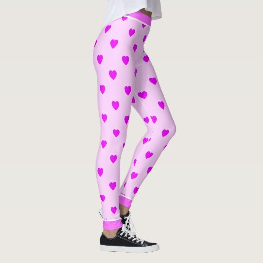 Monogram harten op roze leggings (Rechts)