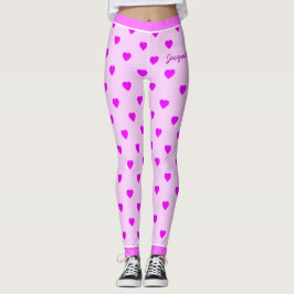 Monogram harten op roze leggings