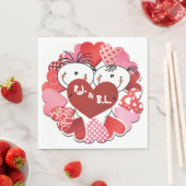 Monogram Harten Papier Servet (Insitu)