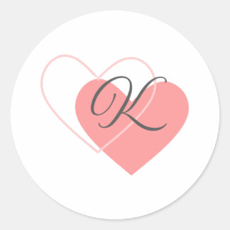 Monogram Harten Ronde Sticker