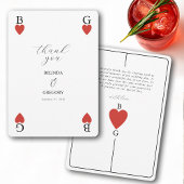 Monogram harten spelen Kaart bruiloft dank u