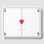 Monogram harten spelen Kaart bruiloft Gastenboek<br><div class="desc">Een uniek monogram harten spelen kaart stijl bruiloft ontwerp. Een indrukwekkend ontwerp dat elementen gebruikt van speelkaarten tot creëer en een uniek ontwerp voor bruidsbriefpapier. Een elegante rode hart bruiloft paar monogram. Een van een soort speelkaart bruiloft gastenboek ontwerp met moderne elementen. Overeenkomende bruiloft uitnodigingen en andere briefpapier items zijn...</div>
