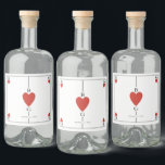 Monogram harten spelen Kaart bruiloft Likeurfles Etiket<br><div class="desc">Een uniek monogram harten spelen kaart stijl bruiloft ontwerp. Een indrukwekkend ontwerp dat elementen gebruikt van speelkaarten tot creëer en een uniek ontwerp voor bruidsbriefpapier. Een elegante rode hart bruiloft paar monogram. Een een van een soort speelkaart bruiloft drank label ontwerp met moderne elementen. Overeenkomende bruiloft uitnodigingen en andere briefpapier...</div>