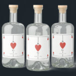 Monogram harten spelen Kaart bruiloft Likeurfles Etiket<br><div class="desc">Een uniek monogram harten spelen kaart stijl bruiloft ontwerp. Een indrukwekkend ontwerp dat elementen gebruikt van speelkaarten tot creëer en een uniek ontwerp voor bruidsbriefpapier. Een elegante rode hart bruiloft paar monogram. Een een van een soort speelkaart bruiloft drank label ontwerp met moderne elementen. Overeenkomende bruiloft uitnodigingen en andere briefpapier...</div>
