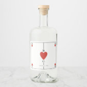 Monogram harten spelen Kaart bruiloft Likeurfles Etiket (Voorkant)