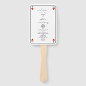 Monogram harten spelen Kaart bruiloft programma Handwaaier (Voorkant)