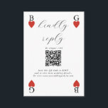 Monogram Harten Spelen Kaart Bruiloft RSVP-respons<br><div class="desc">Een uniek monogram harten spelen kaart stijl bruiloft ontwerp. Een indrukwekkend ontwerp dat elementen gebruikt van speelkaarten tot creëer en een uniek ontwerp voor bruidsbriefpapier. Een elegante rode hart bruiloft paar monogram. Een een van een soort speelkaart bruiloft RSVP responskaart ontwerp met moderne elementen. Overeenkomende bruiloft uitnodigingen en andere briefpapier...</div>